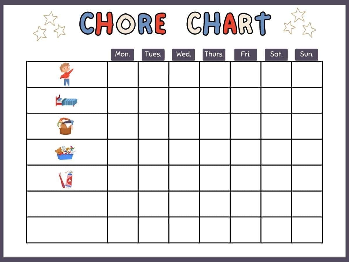 10 Free Printable Chore Charts For Kids
