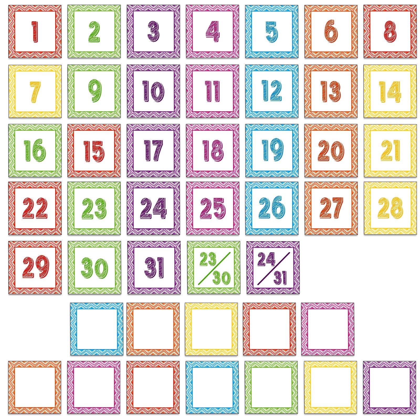 45 Pieces Scribbling Calendar Numbers For Classroom Calendar Numbers Teacher Calendar Cutouts For Classroom Calendar Pocket Chart With 60 Pieces Adhesive Dots For Teaching Kids Preschool Decor Amazon sg Office Products