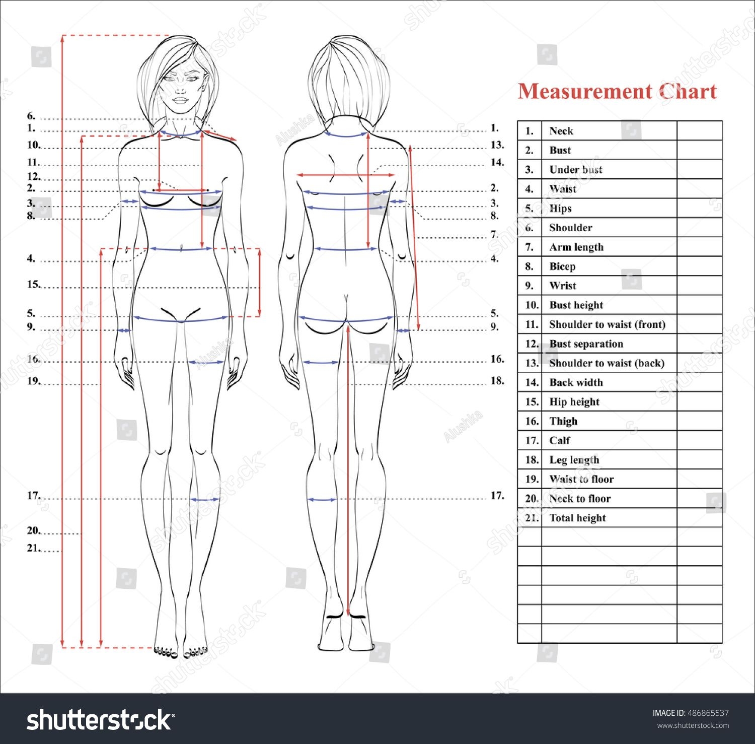 Free Printable Body Measurement Chart For Sewing