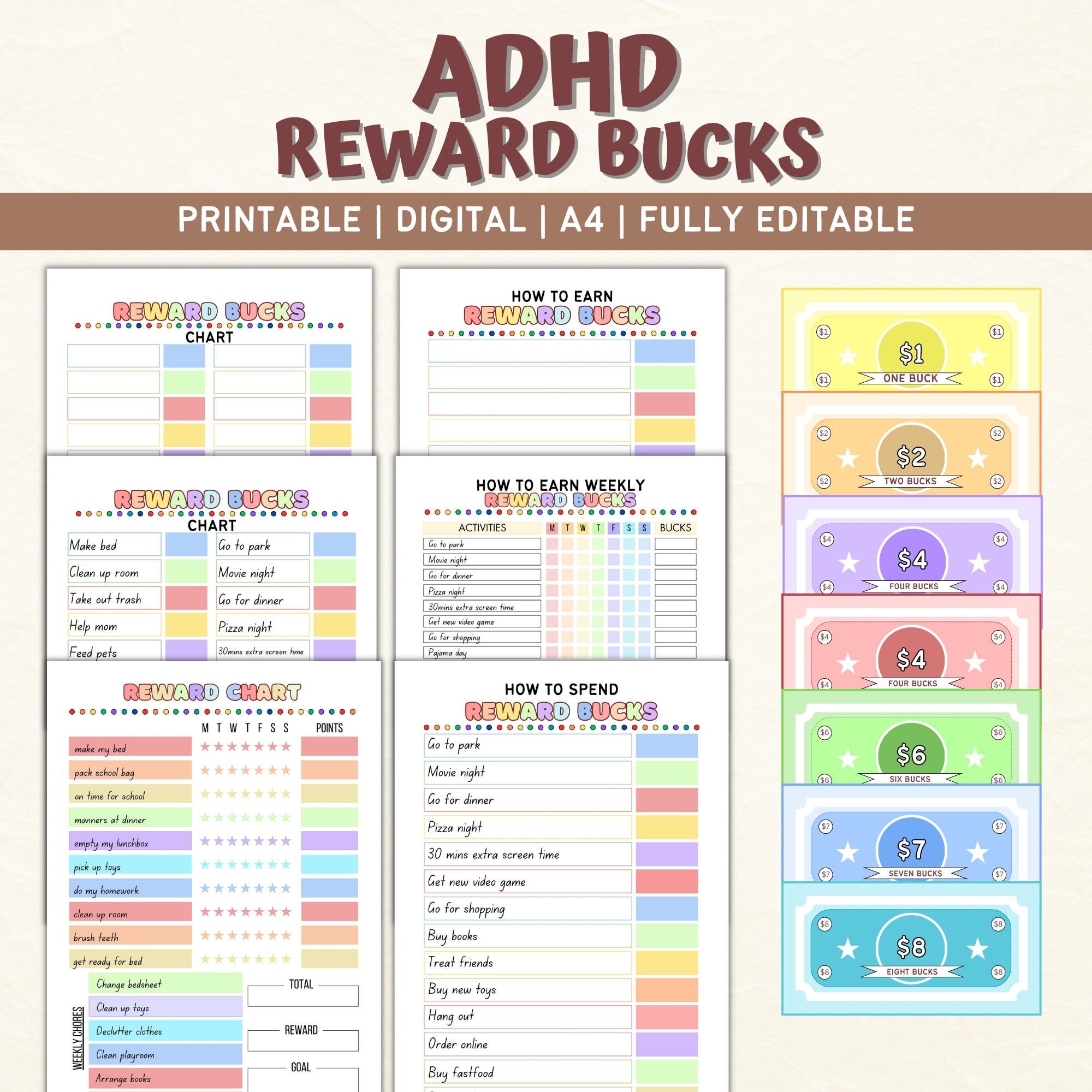 Adhd Reward Chart Etsy Denmark