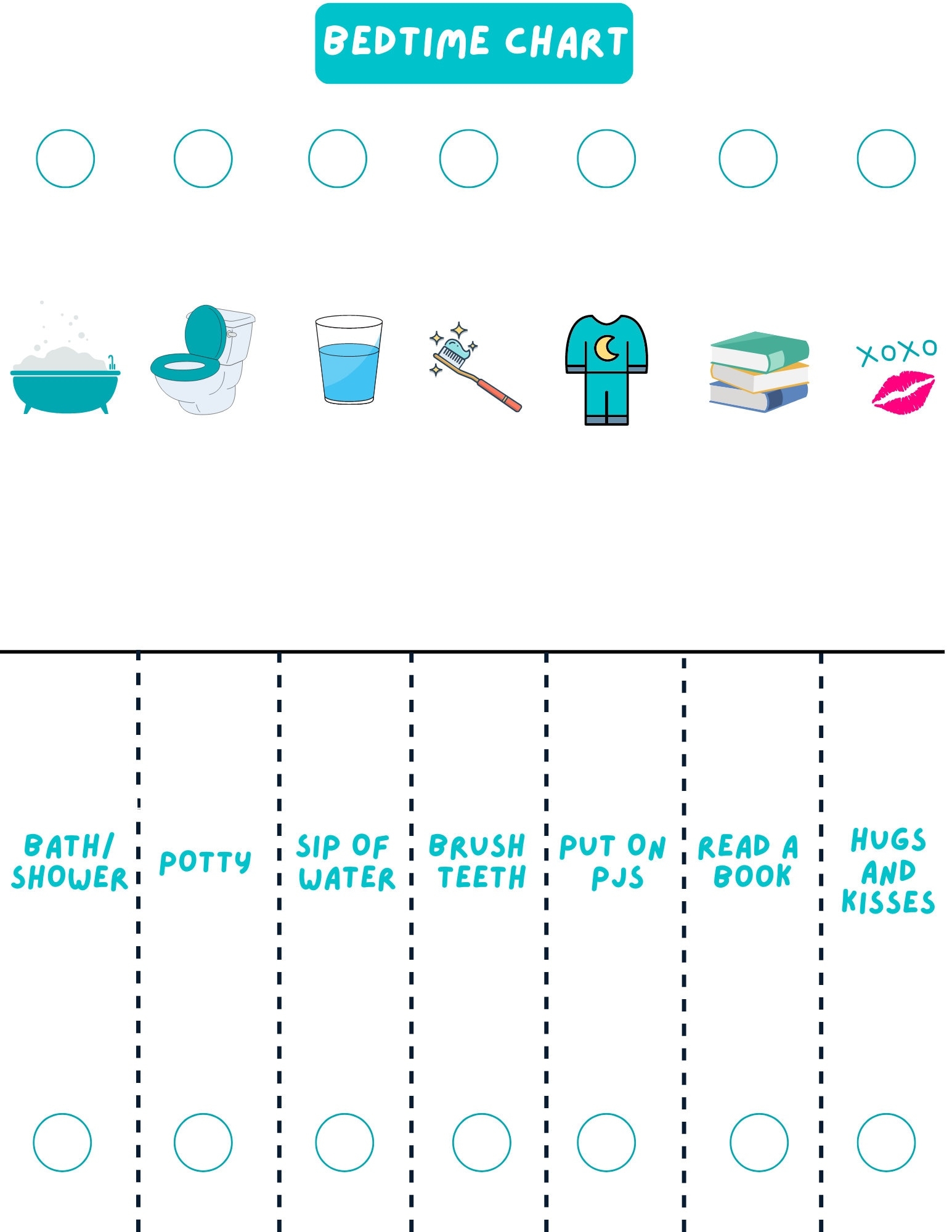 Bedtime Routine Chart Etsy UK