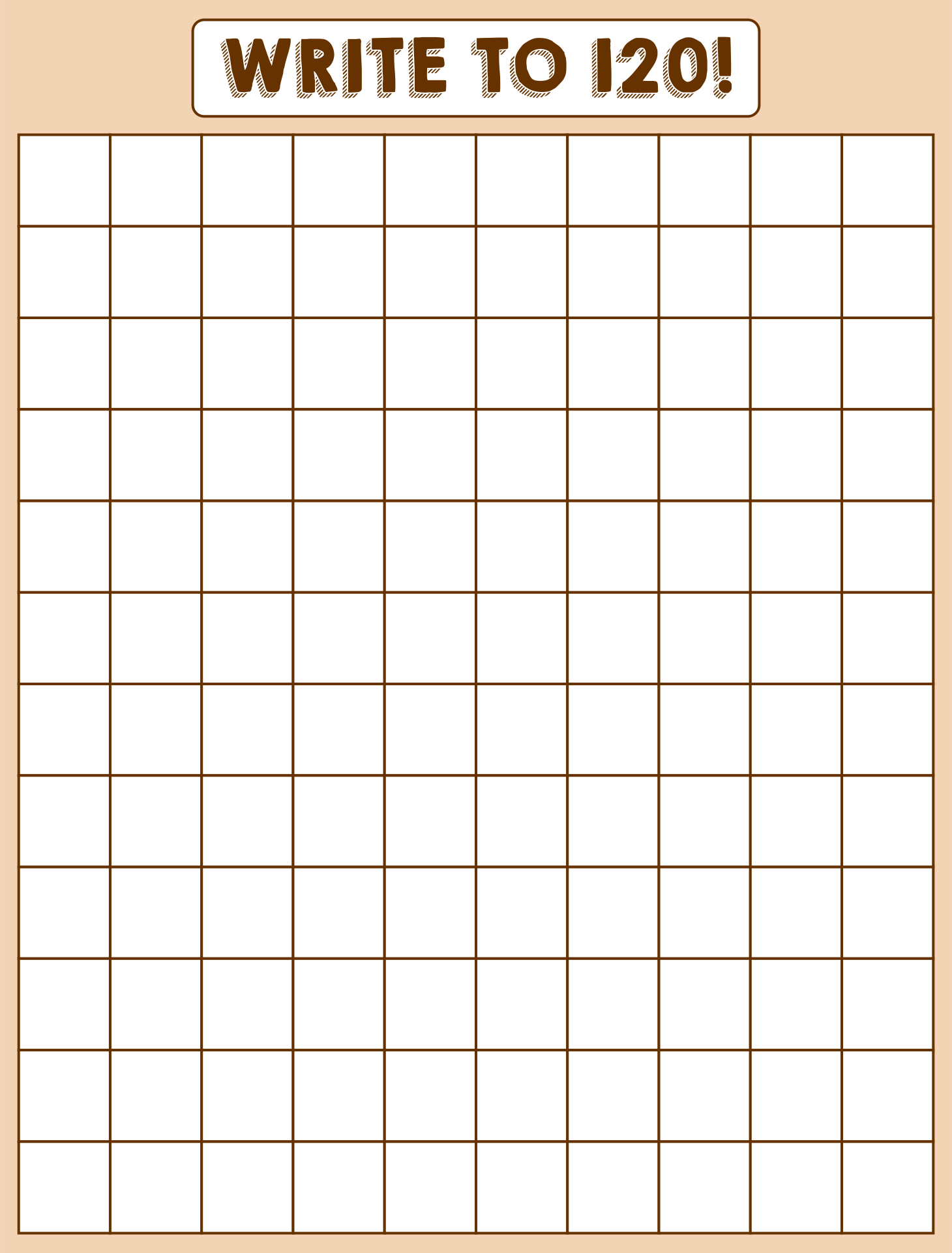 Blank 120 Chart Printable