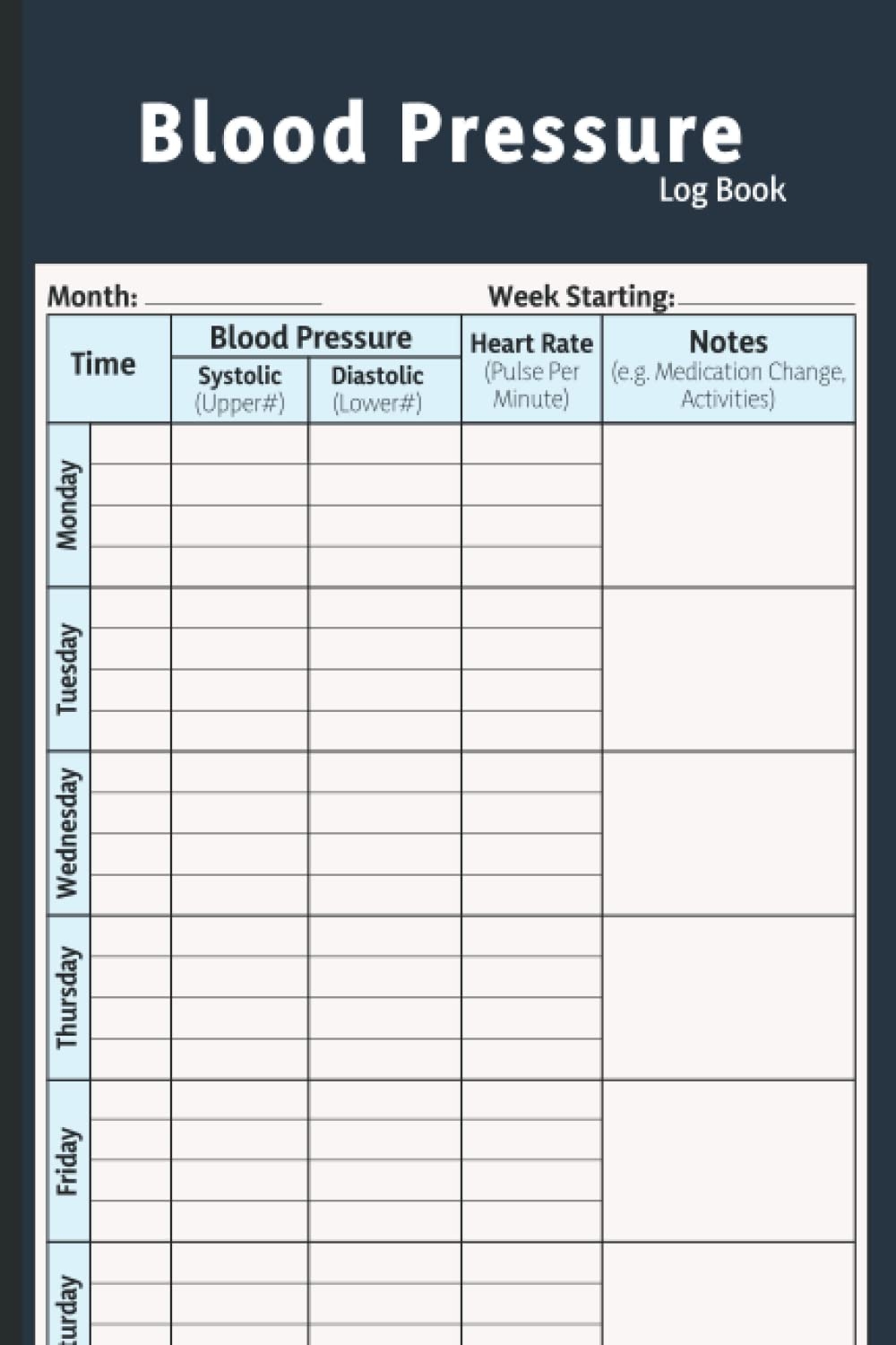 Blood Pressure Log Book Simple Daily Blood Pressure Log Record Monitor Blood Pressure At Home 110 Pages 6 X 9 Inches Amazon co uk Paul Eden 9798484874231 Books