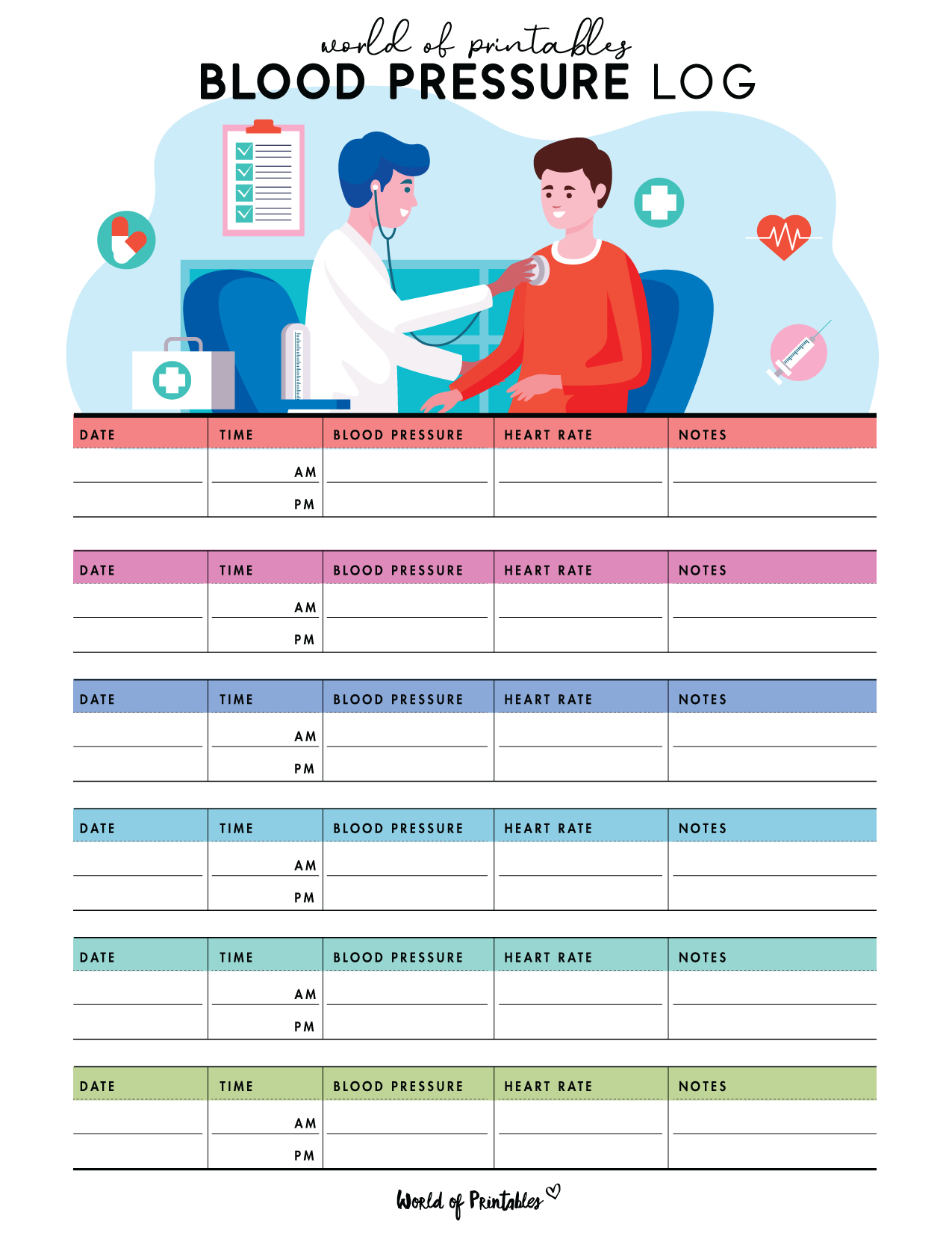 Printable Blood Pressure Charts