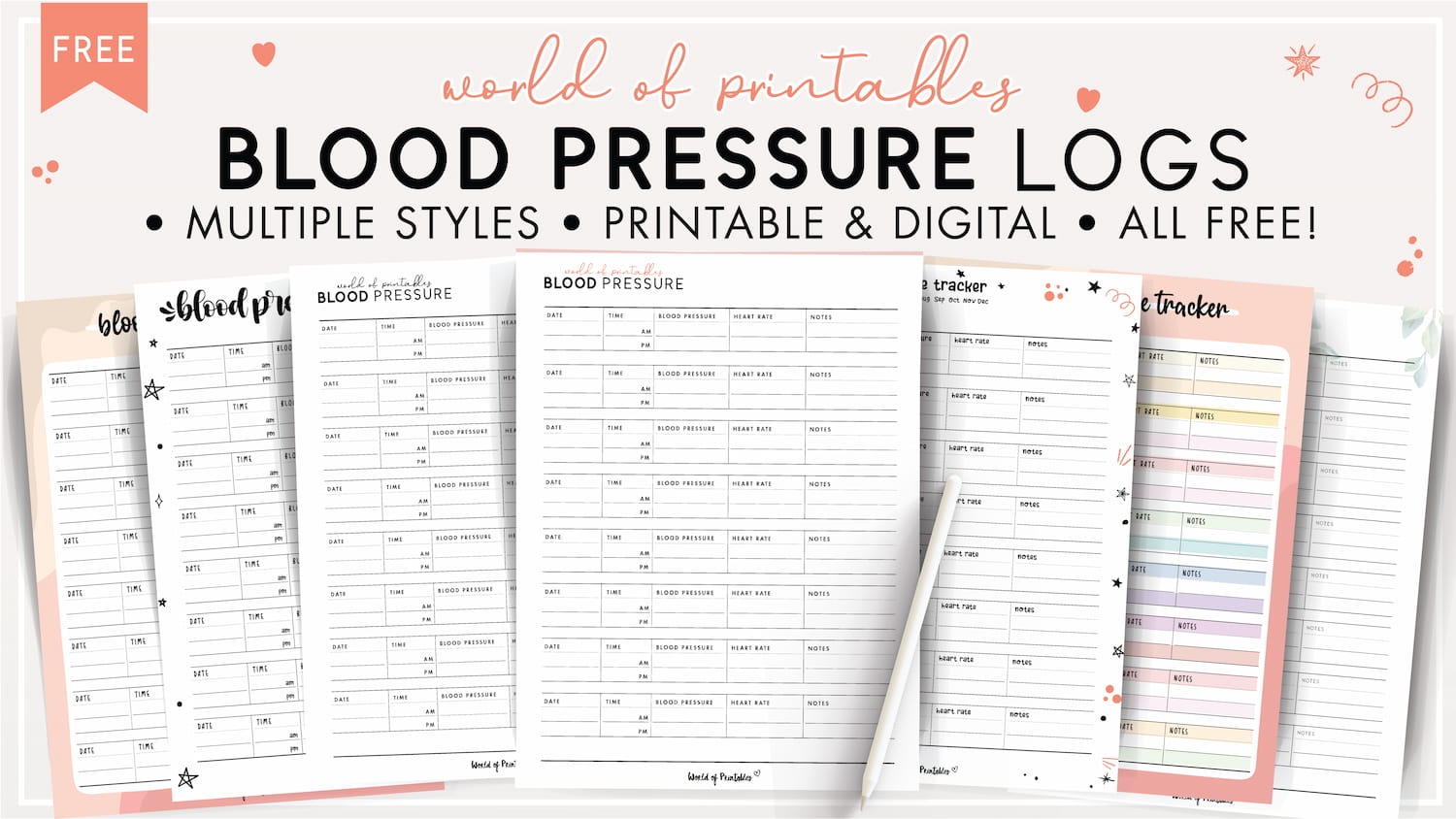Blood Pressure Printable Log Chart