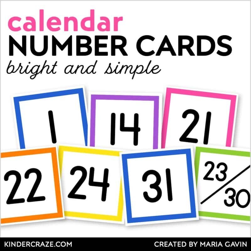 Bright And Simple Rainbow Calendar Numbers Kinder Craze