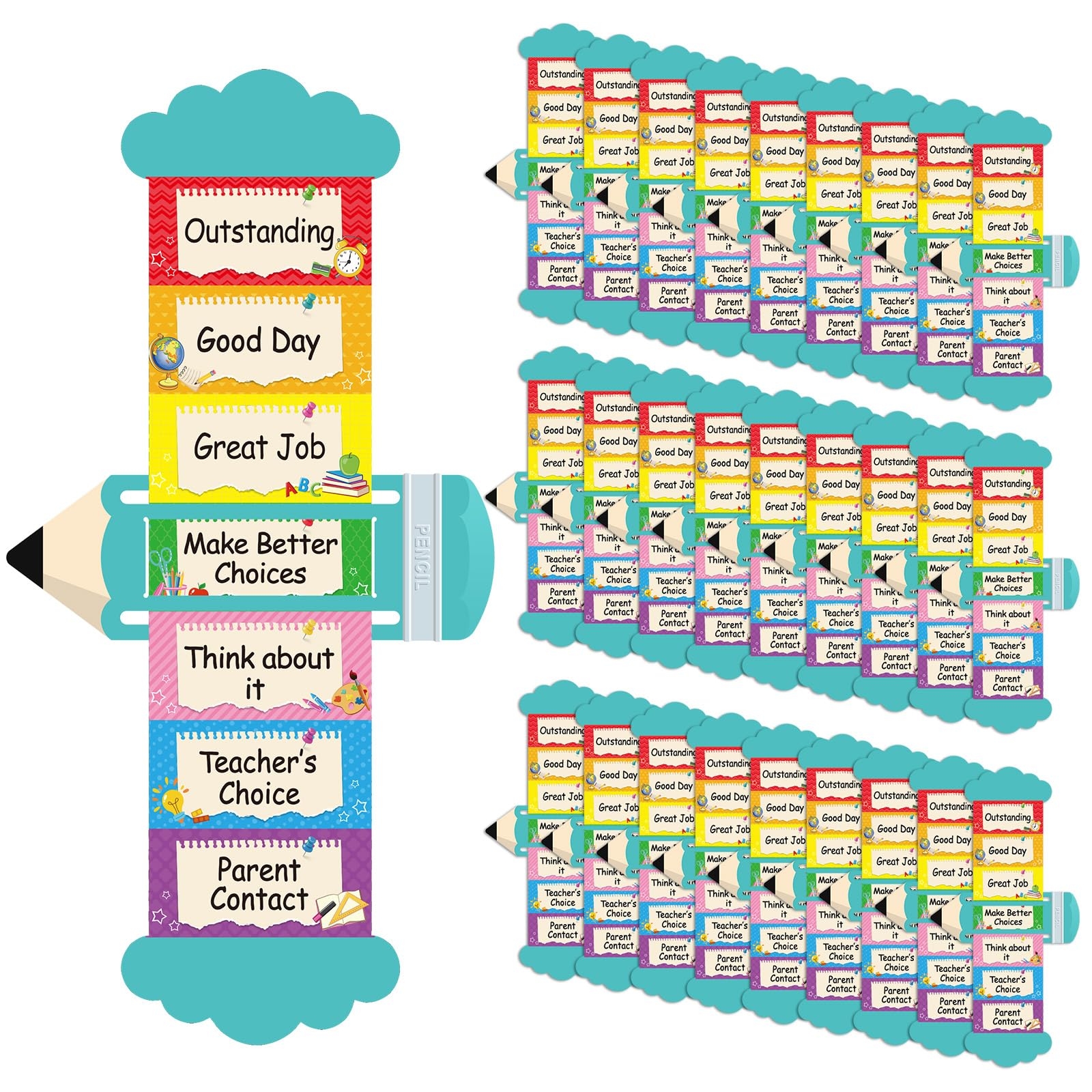 Cholemy 50 Pcs Behavior Clip Chart Plastic Mini Behavior Trackers Behavior Chart For Classroom Behavior Management Classroom Tools For Student Desks Preschool Kindergarten Daycare Behavior Awareness Amazon in Office Products