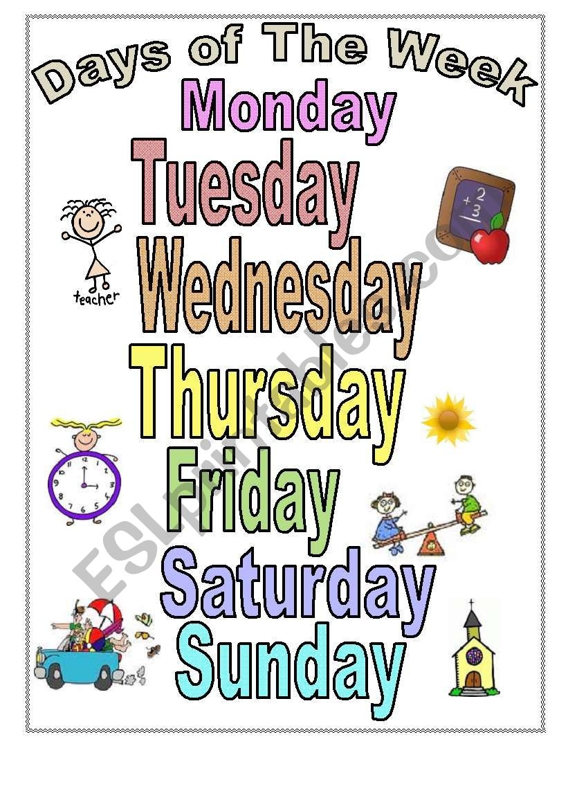 Days Of The Week Chart Free Printable Days Of The Week Chart Free Printable