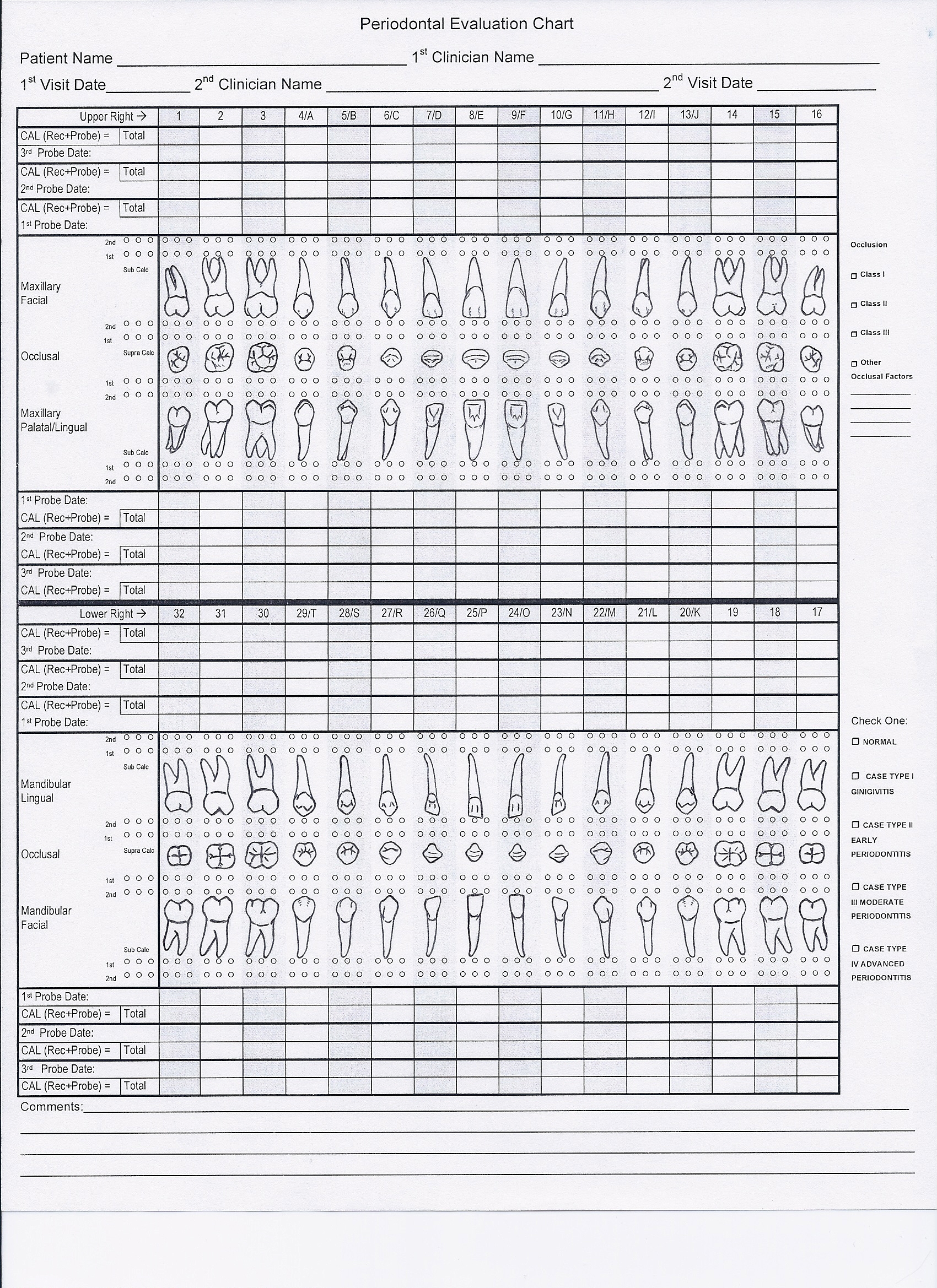 Perio Chart Printable