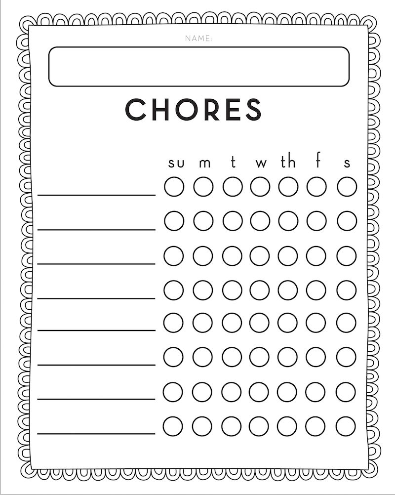 Free Chore Chart Archives Sincerely Sara D Home Decor DIY Projects