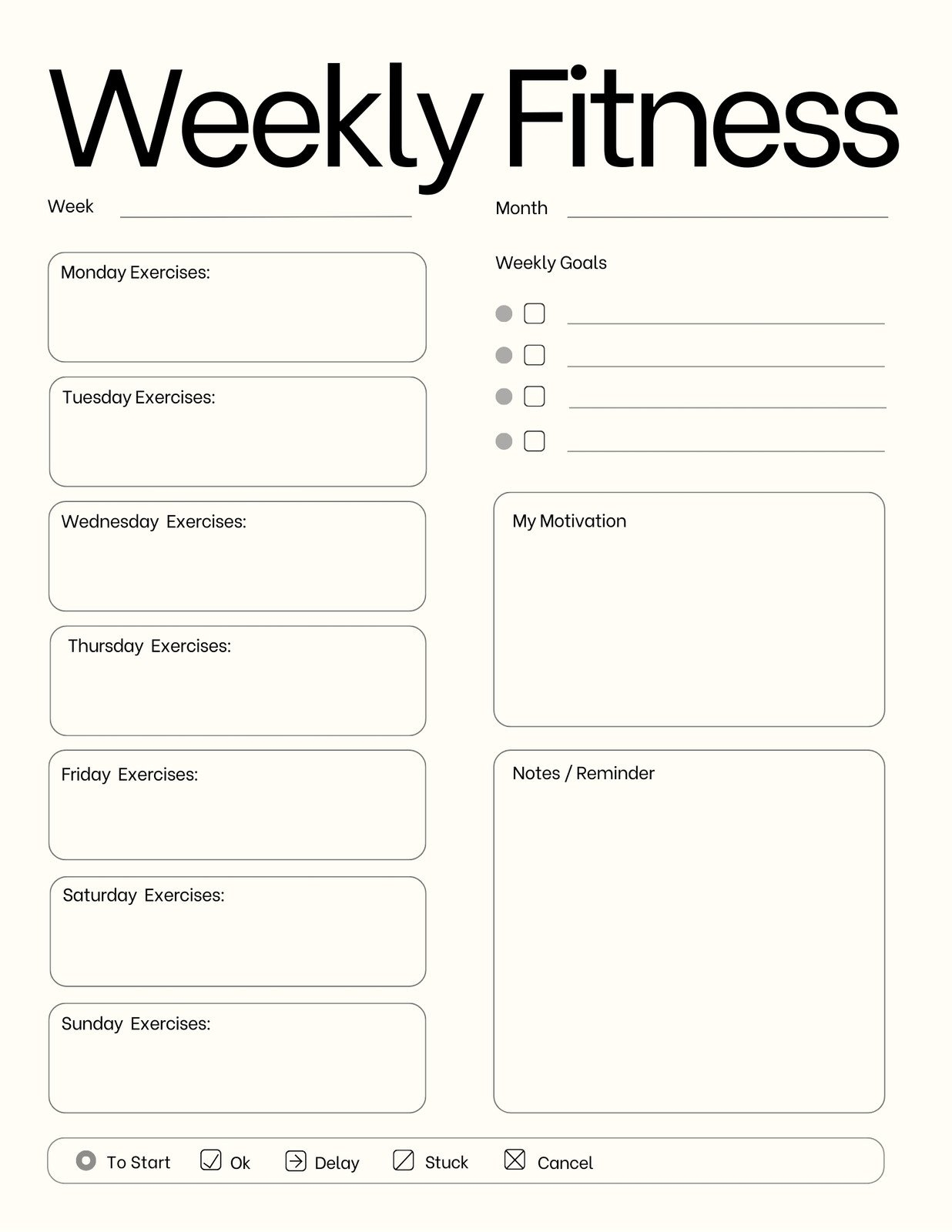 Free Custom Printable Workout Planner Templates Online Canva Worksheets Library