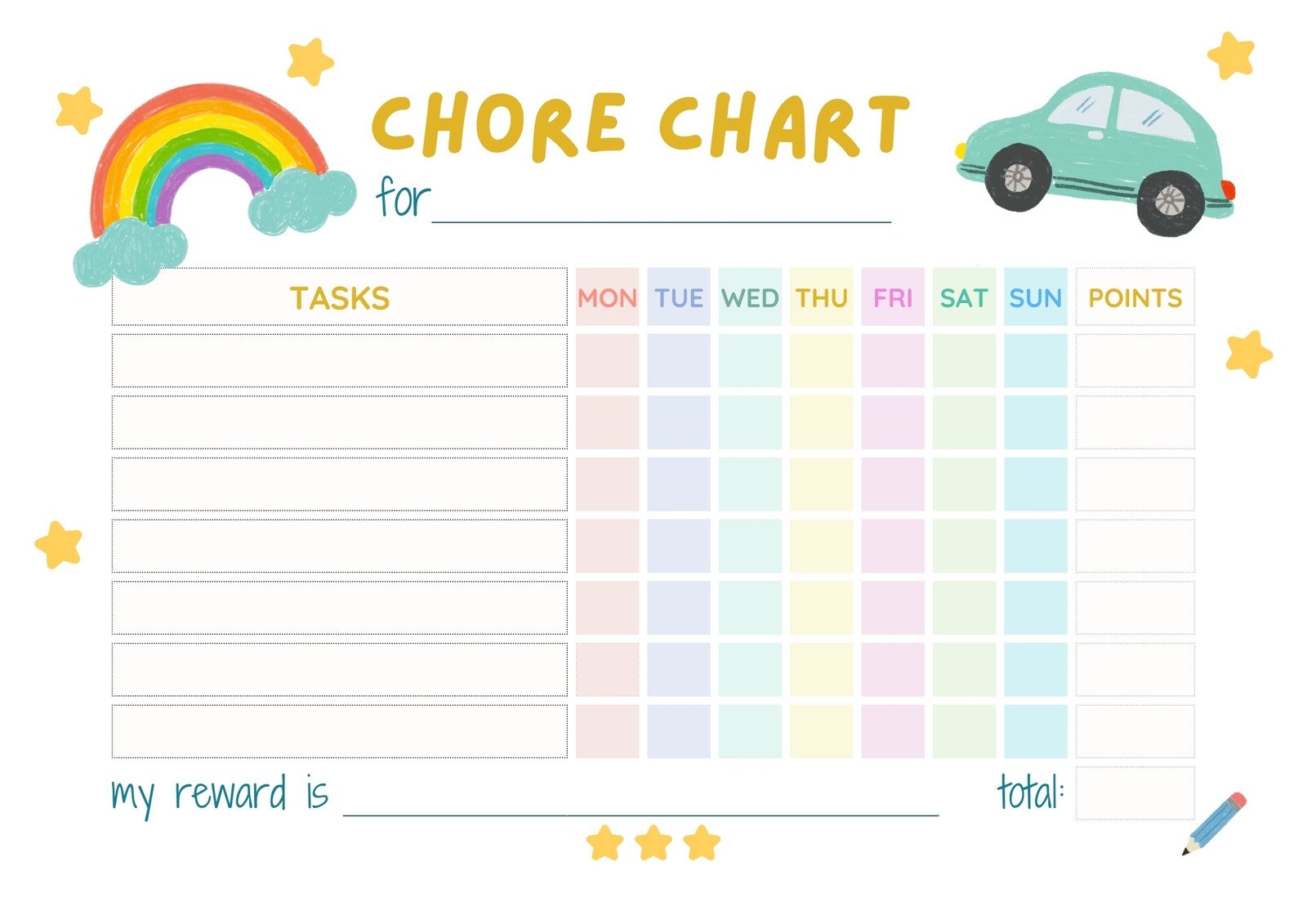 Responsibility Chart Printable