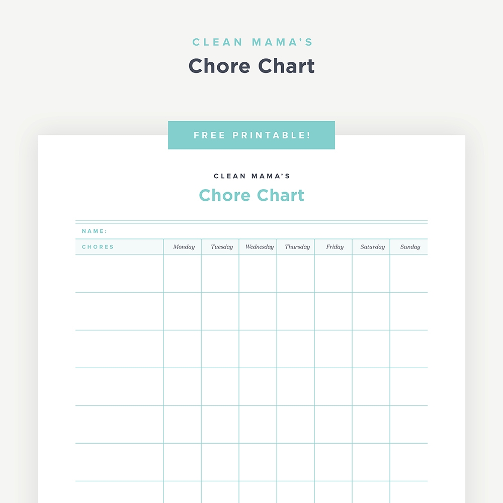 Chore Chart For Kids Printable