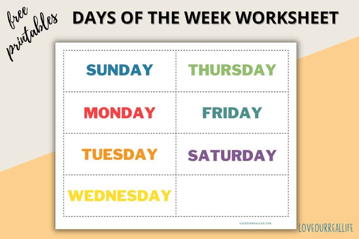 FREE Printable Days Of The Week Calendar Home Or Classroom Love Our Real Life FREE Printable Days Of The Week Calendar Home Or Classroom Love Our Real Life