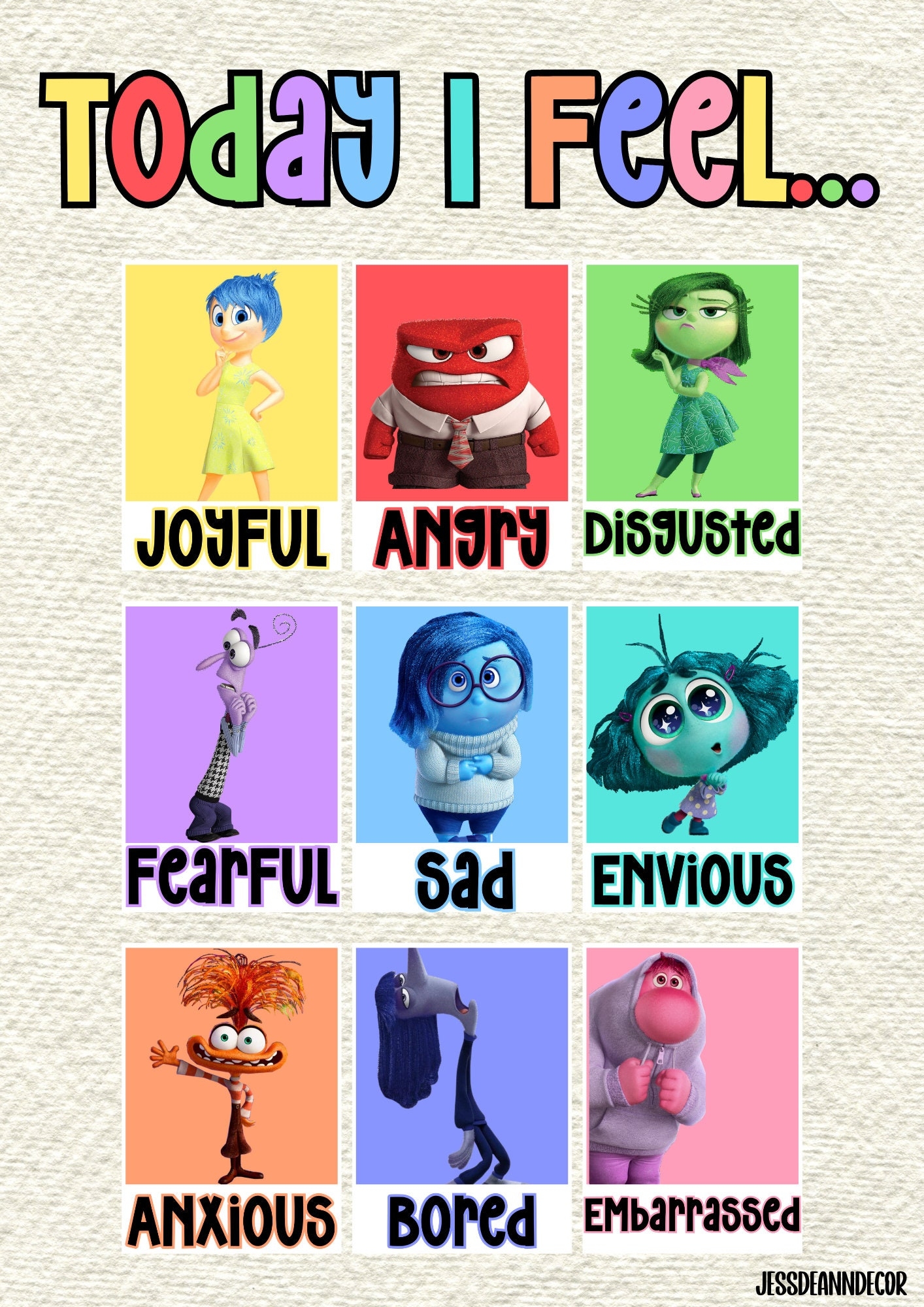 Inside Out Chart Etsy UK