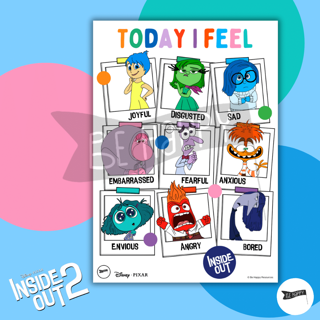 Inside Out Daily Check In Sheet Featuring Characters From Inside Out 2 Be Happy Resources