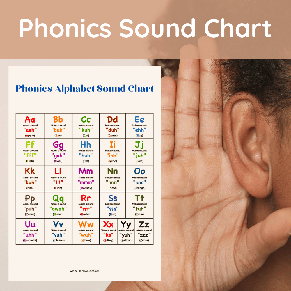 Montessori Phonics Alphabet Sound Chart A4 Printable