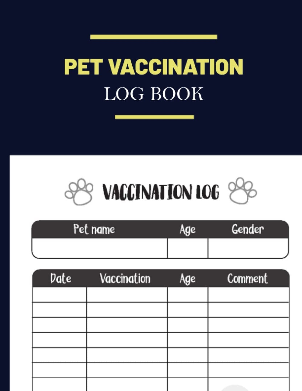 Pet Vaccination Log Book Shots Record Card Weight Medical Treatments Daily Care Checklist Track Vet Visits Vaccination Journal Medical Important Information Pets Records Elli Rich Amazon de Books
