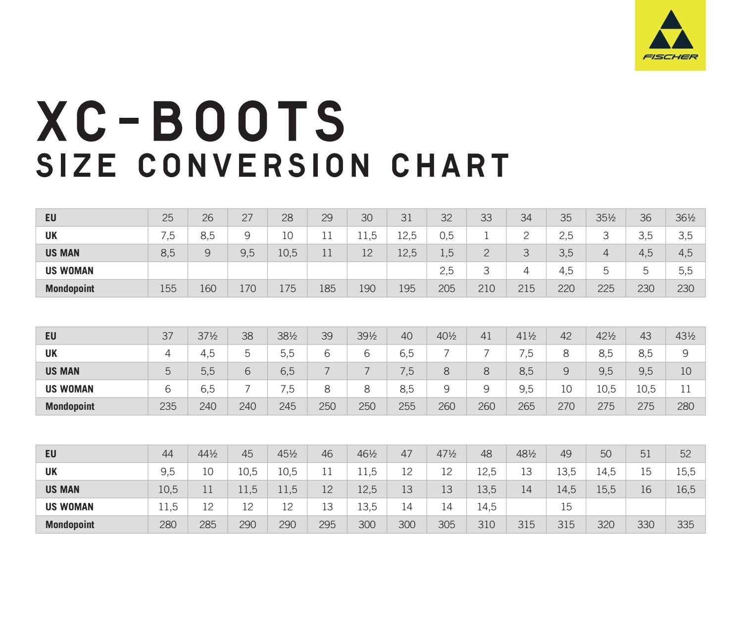 Shoe To Boot Size Conversion 2025