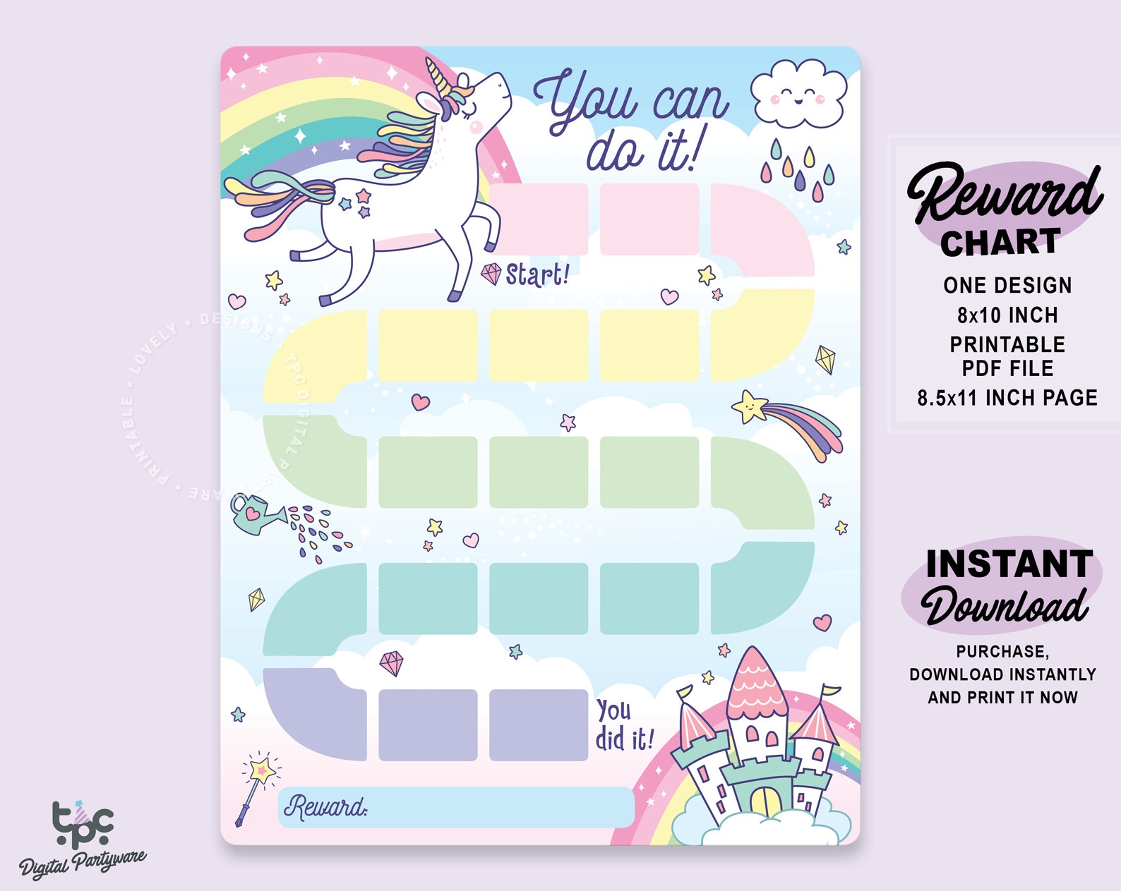Unicorn Reward Chart Printable Unicorn Behavior Chart Daily Chore Chart Kids Routine Sticker Chart Cute Rainbow Reward Chore Chart Etsy